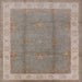 Square Mid-Century Modern Dark Almond Brown Oriental Rug, urb510