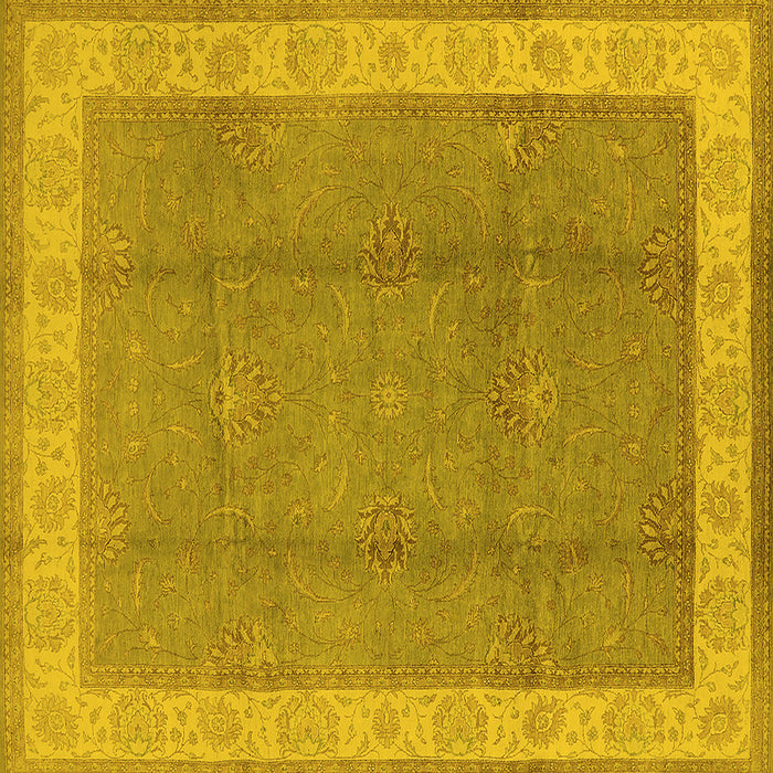 Square Oriental Yellow Traditional Rug, urb510yw