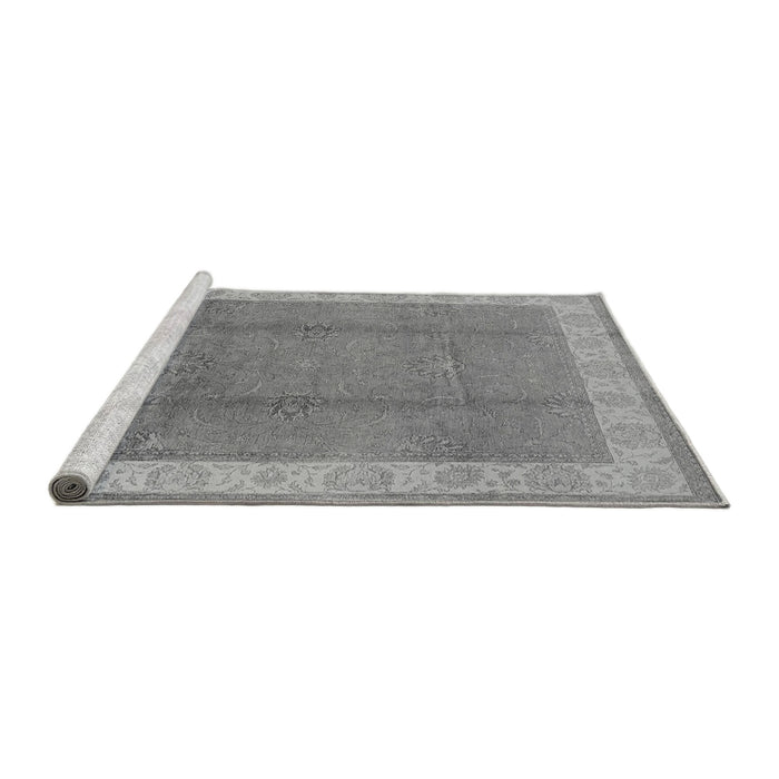 Sideview of Machine Washable Oriental Gray Traditional Rug, wshurb510gry