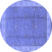 Round Oriental Blue Traditional Rug, urb510blu