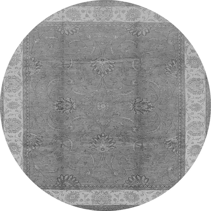 Round Oriental Gray Traditional Rug, urb510gry