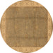 Round Oriental Brown Traditional Rug, urb510brn