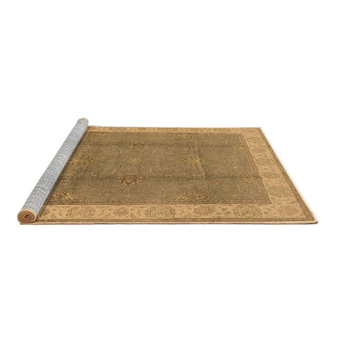 Sideview of Machine Washable Oriental Brown Traditional Rug, wshurb510brn