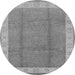 Round Machine Washable Oriental Gray Traditional Rug, wshurb510gry