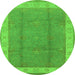 Round Oriental Green Traditional Rug, urb510grn