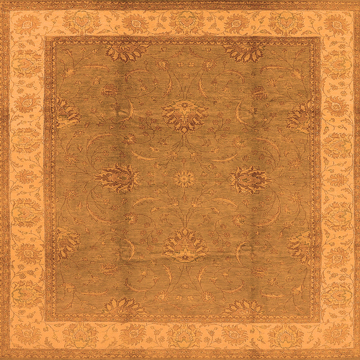 Square Oriental Orange Traditional Rug, urb510org
