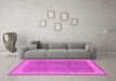 Machine Washable Oriental Pink Traditional Rug in a Living Room, wshurb510pnk