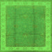 Square Oriental Green Traditional Rug, urb510grn