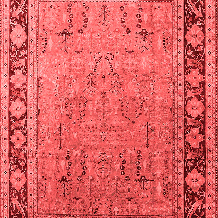 Machine Washable Oriental Red Industrial Rug, wshurb511red