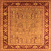 Square Oriental Orange Industrial Rug, urb511org