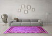 Machine Washable Oriental Purple Industrial Area Rugs in a Living Room, wshurb511pur