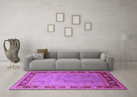 Machine Washable Oriental Purple Industrial Rug, wshurb511pur