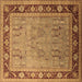 Square Oriental Brown Industrial Rug, urb511brn