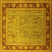 Square Oriental Yellow Industrial Rug, urb511yw