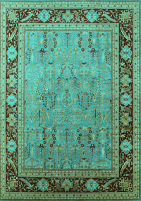 Oriental Turquoise Industrial Rug, urb511turq