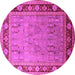 Round Oriental Pink Industrial Rug, urb511pnk