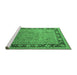 Sideview of Machine Washable Oriental Emerald Green Industrial Area Rugs, wshurb511emgrn