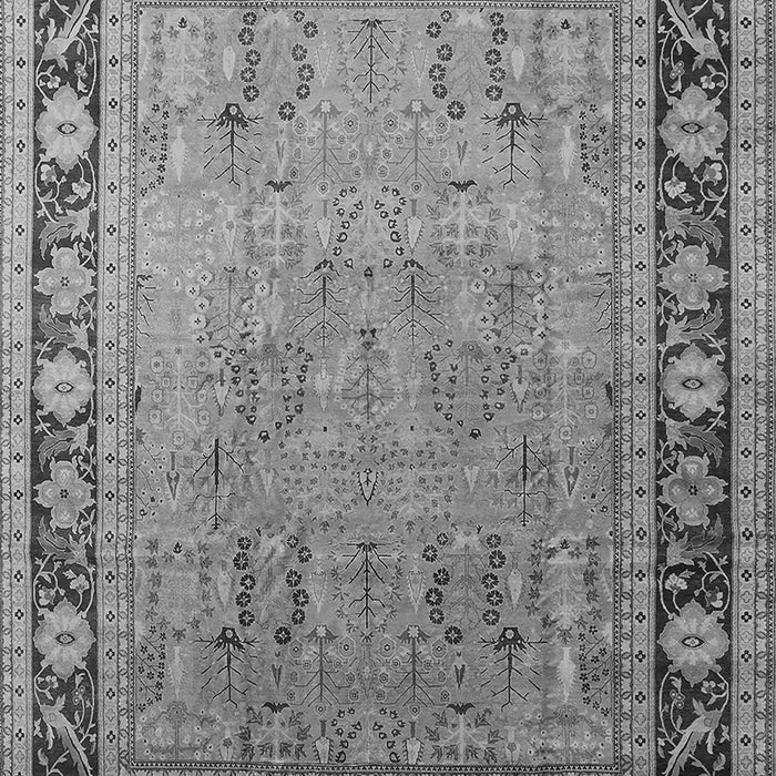 Machine Washable Oriental Gray Industrial Rug, wshurb511gry