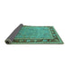 Sideview of Oriental Turquoise Industrial Rug, urb511turq