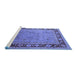 Sideview of Machine Washable Oriental Blue Industrial Rug, wshurb511blu