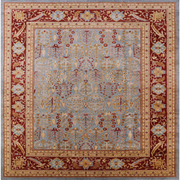 Square Machine Washable Industrial Modern Mahogany Brown Rug, wshurb511