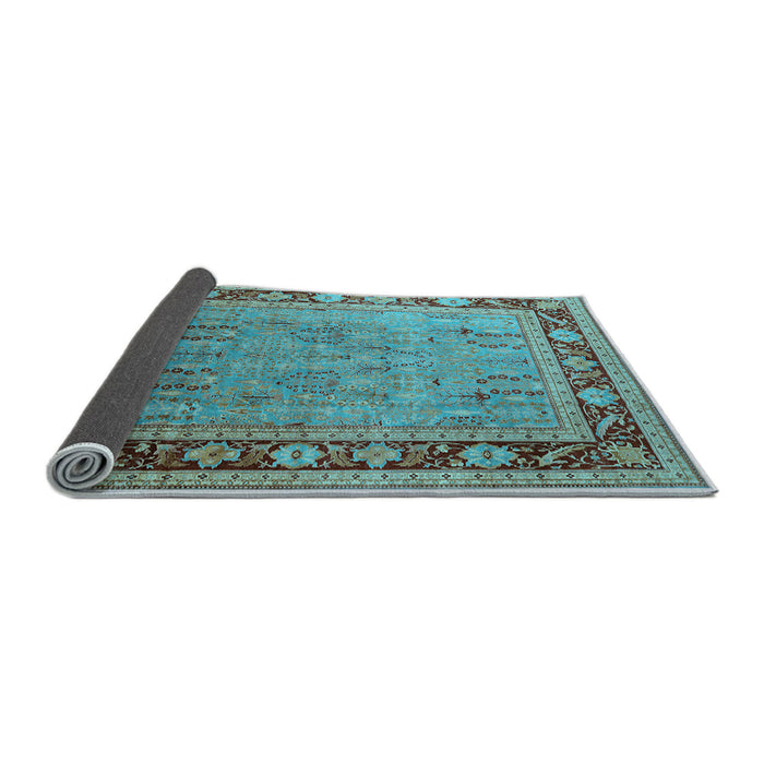 Sideview of Oriental Light Blue Industrial Rug, urb511lblu
