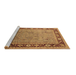 Sideview of Machine Washable Oriental Brown Industrial Rug, wshurb511brn