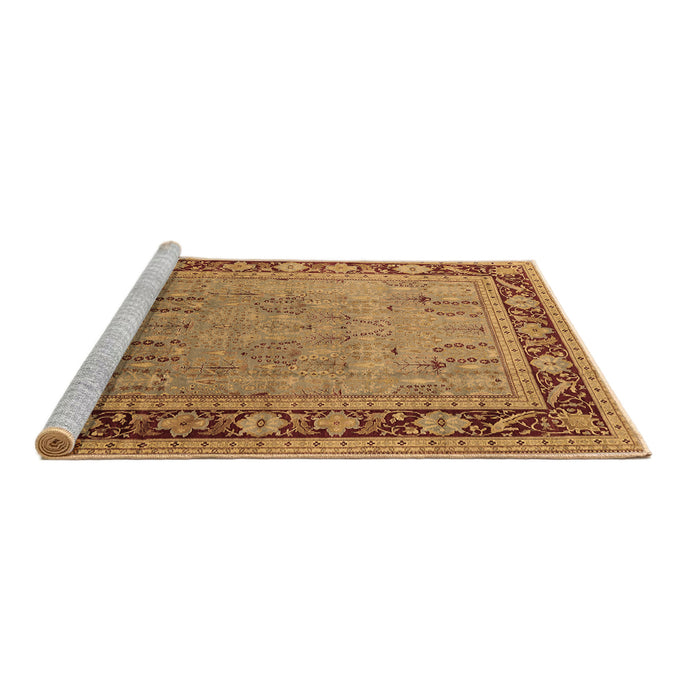 Sideview of Machine Washable Oriental Brown Industrial Rug, wshurb511brn