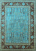 Machine Washable Oriental Light Blue Industrial Rug, wshurb511lblu