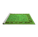 Sideview of Machine Washable Oriental Green Industrial Area Rugs, wshurb511grn