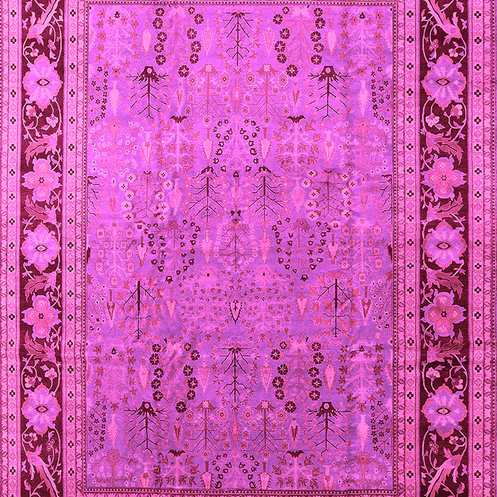 Machine Washable Oriental Pink Industrial Rug, wshurb511pnk