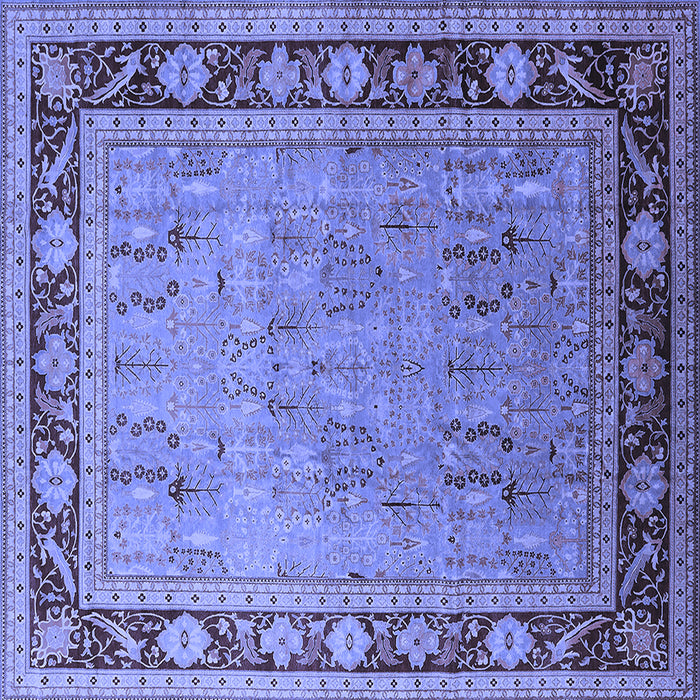Square Oriental Blue Industrial Rug, urb511blu