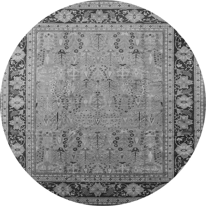 Round Oriental Gray Industrial Rug, urb511gry