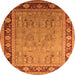 Round Oriental Orange Industrial Rug, urb511org