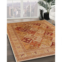 Mid-Century Modern Orange Oriental Rug, urb512