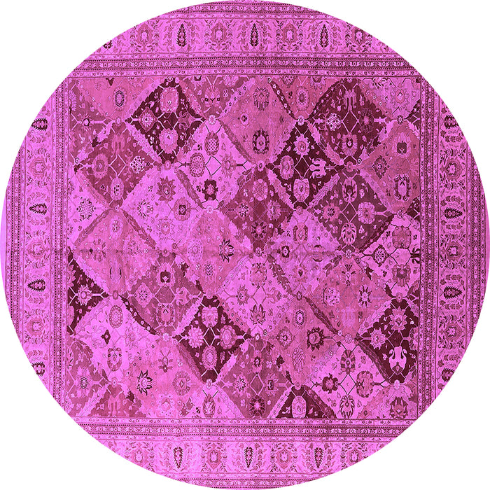 Round Oriental Purple Industrial Rug, urb512pur