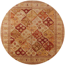 Round Machine Washable Industrial Modern Orange Rug, wshurb512