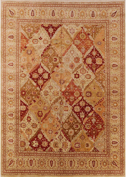 Mid-Century Modern Orange Oriental Rug, urb512