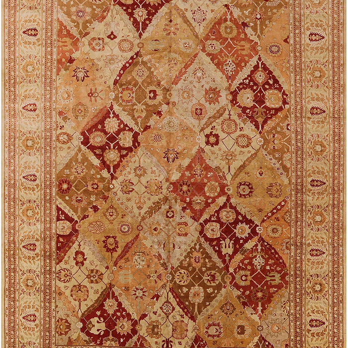 Mid-Century Modern Orange Oriental Rug, urb512