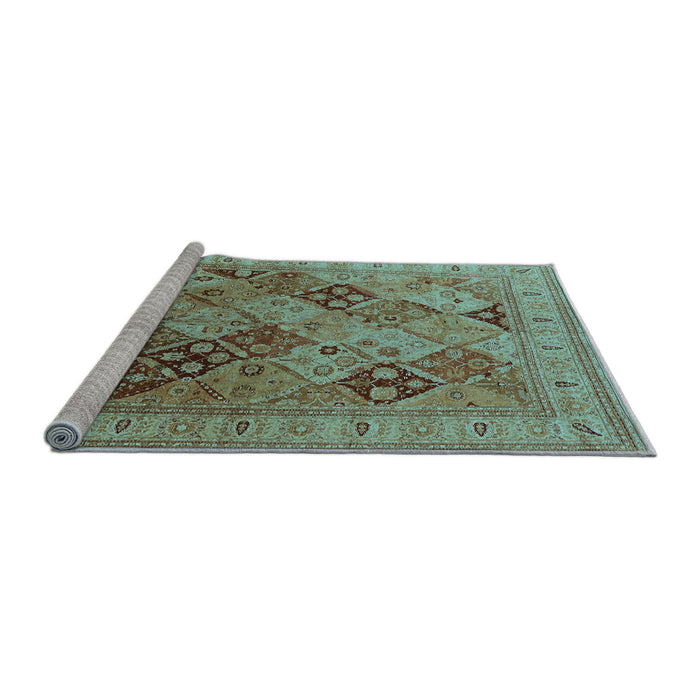 Sideview of Machine Washable Oriental Light Blue Industrial Rug, wshurb512lblu
