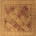 Square Machine Washable Oriental Brown Industrial Rug, wshurb512brn