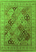 Machine Washable Oriental Green Industrial Area Rugs, wshurb512grn