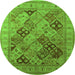 Round Oriental Green Industrial Rug, urb512grn