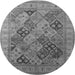 Round Oriental Gray Industrial Rug, urb512gry