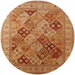 Round Mid-Century Modern Orange Oriental Rug, urb512