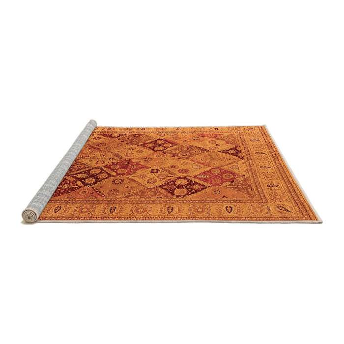Sideview of Machine Washable Oriental Orange Industrial Area Rugs, wshurb512org