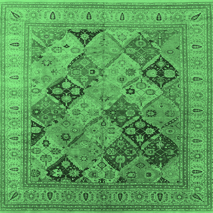 Square Oriental Emerald Green Industrial Rug, urb512emgrn