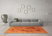 Machine Washable Oriental Orange Industrial Area Rugs in a Living Room, wshurb512org