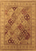 Machine Washable Oriental Brown Industrial Rug, wshurb512brn