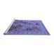 Sideview of Machine Washable Oriental Blue Industrial Rug, wshurb512blu